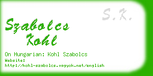 szabolcs kohl business card